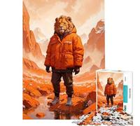 Rompecabezas de 1000 Piezas para Adolescentes Retrato Surrealista de un león Humano Ayuda a ejercitar el Cerebro Juego Educativo y Divertido para Toda la Familia para Mayores de 14 años 50x75cm
