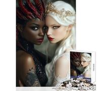 Rompecabezas de 1000 Piezas para Adolescentes Retratos de ángeles y Demonios Juguetes antiestrés Obra de Arte Regalo Juego de ingenio con póster a Juego y Hoja de Trivia tamaño 50x75cm