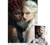 Rompecabezas de 1000 Piezas para Adolescentes Retratos de ángeles y Demonios Juguetes antiestrés Regalos de Amigo Invisible Juegos de relajación Mejora del Amor en Pareja tamaño 38x52cm