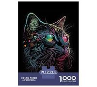 Rompecabezas De 1000 Piezas para Adolescentes Retro Abstract Cat Art Rompecabezas para Adultos Juegos Relajantes Mejora La Memoria Ayuda A Ejercitar El Cerebro 52x38cm/1000pcs