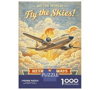 Rompecabezas De 1000 Piezas para Adolescentes Retro Airways Vintage Travel Rompecabezas para Adultos Juegos Divertidos Desafío Educativo De Análisis Y Lógica 38x26cm/1000pcs