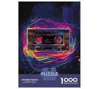 Rompecabezas De 1000 Piezas para Adolescentes Retro Cassette Tape Art Rompecabezas para Adultos Juego Práctico Decoración del Hogar Cumpleaños Y Navidad 52x38cm/1000pcs
