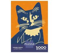 Rompecabezas De 1000 Piezas para Adolescentes Retro Cat Illustration Rompecabezas para Adolescentes Juguetes Antiestrés Patrón De Ensamblaje Desafío Educativo 52x38cm/1000pcs