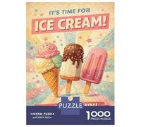 Rompecabezas De 1000 Piezas para Adolescentes Retro Ice Cream Advertisement Rompecabezas para Adultos Juguetes DIY Pero Divertidos Y Humorísticos Cumpleaños 38x26cm/1000pcs