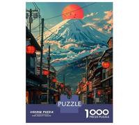 Rompecabezas De 1000 Piezas para Adolescentes Retro Mount Fuji City Rompecabezas para Adultos Juego Familiar Pero Divertido Y Humorístico Desafiante De Completar 38x26cm/1000pcs
