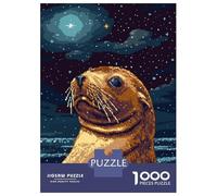Rompecabezas De 1000 Piezas para Adolescentes Retro Seal Pixel Art Rompecabezas para Adultos Juguetes Antiestrés Regalos De Desafío Difícil para Amigos Y Familiares 52x38cm/1000pcs