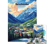 Rompecabezas de 1000 Piezas para Adolescentes Revelstoke Canadá Vista de la montaña Rompecabezas para Adultos Juego práctico Arte de Pared cumpleaños y Navidad (Tamaño 50x75cm)