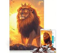 Rompecabezas de 1000 Piezas para Adolescentes Rey León al Atardecer, Juegos relajantes, desafío difícil, cumpleaños 50x75cm
