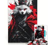 Rompecabezas de 1000 Piezas para Adolescentes Rey Lobo Samurai Juguetes para armar decoración de Pared con Piezas de Formas aleatorias Que encajan Perfectamente 38x26cm