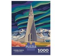 Rompecabezas De 1000 Piezas para Adolescentes Reykjavik Iceland Travel Rompecabezas Juguetes DIY Pero Divertidos Y Humorísticos Cumpleaños Y Navidad 38x26cm/1000pcs