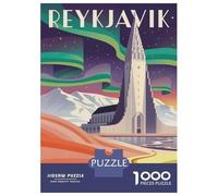 Rompecabezas De 1000 Piezas para Adolescentes Reykjavik Iceland Travel Rompecabezas para Adultos Juguetes DIY Pero Divertidos Y Humorísticos Cumpleaños 38x26cm/1000pcs