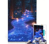 Rompecabezas de 1000 Piezas para Adolescentes Río Brillante a través de un Bosque Oscuro, Juego Imposible, interacción Entre Padres e Hijos, cumpleaños 50x75cm