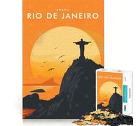 Rompecabezas de 1000 Piezas para Adolescentes Río de Janeiro Brasil Diseño de Corte Fino Juego de ingenio Regalo Diversión para Pasar el rato Cumpleaños Divertido Juego (50x75cm)
