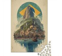 Rompecabezas De 1000 Piezas para Adolescentes Rio De Janeiro Cityscape Rompecabezas para Adultos Juguetes Antiestrés Difícil Difícil Cumpleaños Y Navidad 52x38cm/1000pcs