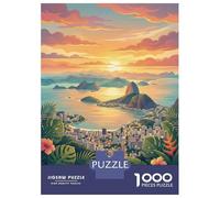 Rompecabezas De 1000 Piezas para Adolescentes Rio De Janeiro Sunset Cityscape Rompecabezas para Adultos Juego Práctico Desafío Difícil Difícil Y Desafiante 70x50cm/1000pcs
