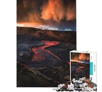Rompecabezas de 1000 Piezas para Adolescentes Río de Lava bajo un Cielo dramático Juegos relajantes y educativos Juguete de desafío Regalo de cumpleaños Mejora la Memoria (Tamaño 38x26cm)