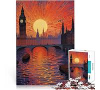 Rompecabezas de 1000 Piezas para Adolescentes Río Támesis, Inglaterra, Reino Unido Desafiante Difícil Decoración del hogar 52x38cm
