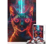 Rompecabezas de 1000 Piezas para Adolescentes Ritual de Gato Antiguo Juguetes antiestrés Grandes Regalos y Juguetes Juego Familiar interacción Entre Padres e Hijos tamaño 38x52cm