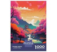 Rompecabezas De 1000 Piezas para Adolescentes Riverside in Japanese Rompecabezas para Adultos Juego Familiar Corte De Precisión Regalo De Cumpleaños, Regalos, 70x50cm/1000pcs