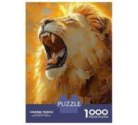 Rompecabezas De 1000 Piezas para Adolescentes Roaring Lion Power - Bold Impasto Textured Painting Rompecabezas Juegos Relajantes Decoración De Pared Regalos para Amigos Y Familiares 70x50cm/1000pcs