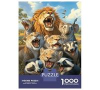 Rompecabezas De 1000 Piezas para Adolescentes Roaring Wild Gathering Rompecabezas para Adultos Juguetes Antiestrés Decoración del Hogar Gran Regalo para Jugar 38x26cm/1000pcs
