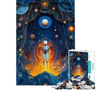 Rompecabezas de 1000 Piezas para Adolescentes Robot explorando un Mundo Surrealista Rompecabezas para Adultos Juegos relajantes Mejora la Memoria Actividades Divertidas para Hacer en casa (38x26cm)