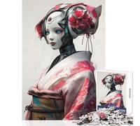 Rompecabezas de 1000 Piezas para Adolescentes Robot Geisha Juegos relajantes Mejora la Memoria Juguetes de decoración para el hogar Entrena tu Cerebro y Tus Manos (75x50cm)