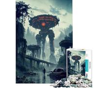 Rompecabezas de 1000 Piezas para Adolescentes Robot Gigante postapocalíptico difícil y desafiante Decoración Juegos educativos para Mayores de 14 años 38x52cm