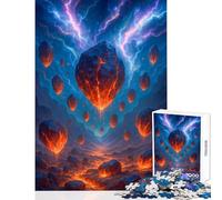 Rompecabezas de 1000 Piezas para Adolescentes: Rocas de Lava flotantes con Cielo de relámpagos Juguetes antiestrés Grandes Regalos y Juguetes Juego práctico Interesante reducción del estrés 38x52cm