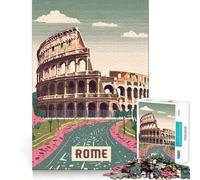 Rompecabezas de 1000 Piezas para Adolescentes Roma Exact Edge Art Actividad para desarrollar la Mente Juego de Entretenimiento Regalo de cumpleaños (38x26cm)