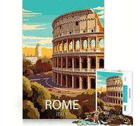 Rompecabezas de 1000 Piezas para Adolescentes,Roma,Italia,Exact Edge Art,Actividad para desarrollar la Mente,Juego para Pasar un rato Agradable,Regalo de cumpleaños (38x52cm)