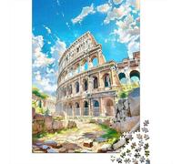Rompecabezas De 1000 Piezas para Adolescentes Roman Colosseum Art Print Rompecabezas para Adolescentes Juegos Relajantes Decoración Juego Desafiante Regalos 52x38cm/1000pcs