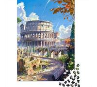 Rompecabezas De 1000 Piezas para Adolescentes Roman Colosseum Art Print Rompecabezas para Adultos Juguetes Antiestrés Mejora La Memoria Gran Regalo para Jugar 52x38cm/1000pcs