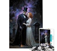 Rompecabezas de 1000 Piezas para Adolescentes Romance gótico en un Cementerio Juego Educativo desafío Juguete Juego Familiar antiestrés Regalo de cumpleaños (tamaño 50x75cm)