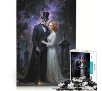 Rompecabezas de 1000 Piezas para Adolescentes Romance gótico en un Cementerio, Juguetes para armar, Mejora la Memoria, con Piezas de Formas aleatorias Que encajan Perfectamente 38x52cm