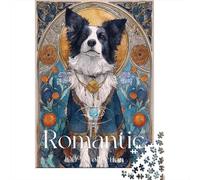 Rompecabezas De 1000 Piezas para Adolescentes Romantic Art Nouveau Dog Print Rompecabezas para Adultos Juegos Familiares Mejora La Memoria Cumpleaños Y Navidad 38x26cm/1000pcs
