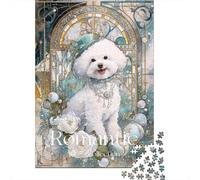 Rompecabezas De 1000 Piezas para Adolescentes Romantic Bichon Frise Art Print Rompecabezas para Adolescentes Juego Práctico para Mejorar La Memoria Regalos Y Cumpleaños Únicos 38x26cm/1000pcs
