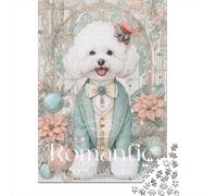 Rompecabezas De 1000 Piezas para Adolescentes Romantic Bichon Frise Art Print Rompecabezas para Adultos Juego Familiar Análisis Y Lógica Actividades Divertidas En Casa 70x50cm/1000pcs