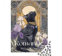 Rompecabezas De 1000 Piezas para Adolescentes Romantic Black Cat Art Print Rompecabezas para Adultos Juego Familiar Desafío Difícil Interacción Entre Padres E Hijos 38x26cm/1000pcs