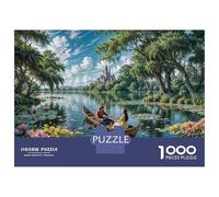 Rompecabezas De 1000 Piezas para Adolescentes Romantic Boat Ride in Enchanted Lake Rompecabezas para Adultos Juego Práctico Decoración del Hogar Cumpleaños Y Navidad 70x50cm/1000pc
