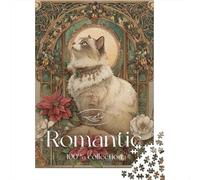 Rompecabezas De 1000 Piezas para Adolescentes Romantic Cat Art Print-7 Rompecabezas para Adultos Juguetes DIY Alivio del Estrés Oferta como Regalos para Toda La Familia 52x38cm/1000pcs