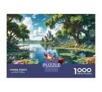 Rompecabezas De 1000 Piezas para Adolescentes Romantic Lake with Castle Rompecabezas Juegos Relajantes Decoración De Pared Regalos para Amigos Y Familiares 52x38cm/1000pcs