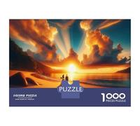 Rompecabezas De 1000 Piezas para Adolescentes Romantic Sunset Beach Walk Rompecabezas para Adultos Juego Práctico Mejora La Memoria Regalo De Cumpleaños, Regalos, 70x50cm/1000pcs