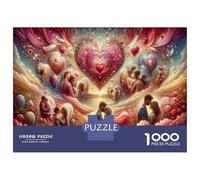 Rompecabezas De 1000 Piezas para Adolescentes Romantic Valentine's Day Artwork Rompecabezas para Adultos Juegos Familiares Regalos para Mujeres Cumpleaños 52x38cm/1000pcs
