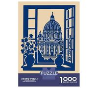 Rompecabezas De 1000 Piezas para Adolescentes Rome Cityscape Viewed from A Window Rompecabezas para Adolescentes Juegos Relajantes Decoración Perfecta Regalos De Cumpleaños Y Únicos 52x38cm/1000pcs
