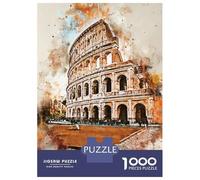 Rompecabezas De 1000 Piezas para Adolescentes Rome in Watercolor Rompecabezas para Adultos Juegos Relajantes Regalos para Mujeres Diversión En Casa Actividades, 38x26cm/1000pcs