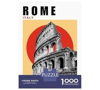 Rompecabezas De 1000 Piezas para Adolescentes Rome Mid Century Modern Travel Poster Rompecabezas para Adultos Juegos Relajantes Que Mejoran La Memoria Regalos para Reducir El Estrés 70x50cm/1000pcs