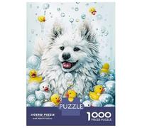 Rompecabezas De 1000 Piezas para Adolescentes Rompecabezas A American Eskimo Dog Rompecabezas para Adultos Juego Práctico Patrón De Montaje 52x38cm/1000pcs
