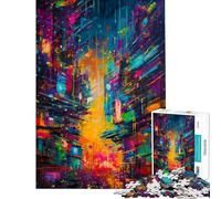 Rompecabezas de 1000 Piezas para Adolescentes Rompecabezas Abstractos Neo Tokyo para Adultos Juego Familiar para Mejorar la Memoria Actividades Divertidas en casa (tamaño 38x26cm)