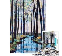 Rompecabezas de 1000 Piezas para Adolescentes Rompecabezas Acolchado de Bosque y Arroyo para Adultos Juego de ingenio Regalo de cumpleaños Regalos para Reducir el estrés (tamaño 38x26cm)